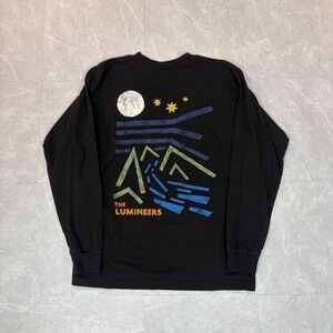 The Lumineers Long Sleeve Band T-Shirt Mens Medium Black Bayside Made in USA Tee